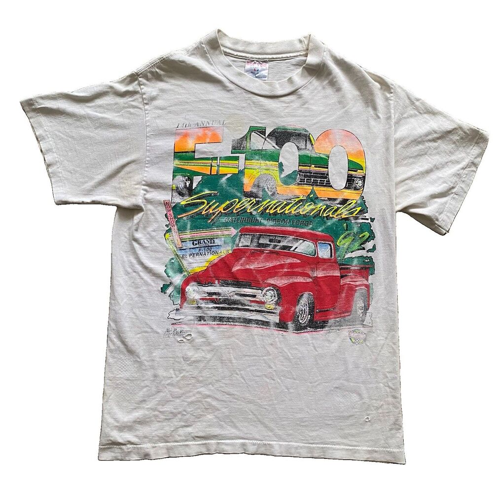 90s Truck Supernationals T Shirt Vintage Large Distressed Racing Pigeon Forge
